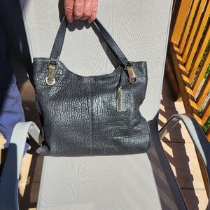 Elegant Vince Canuto Black Textured Women's Handbag